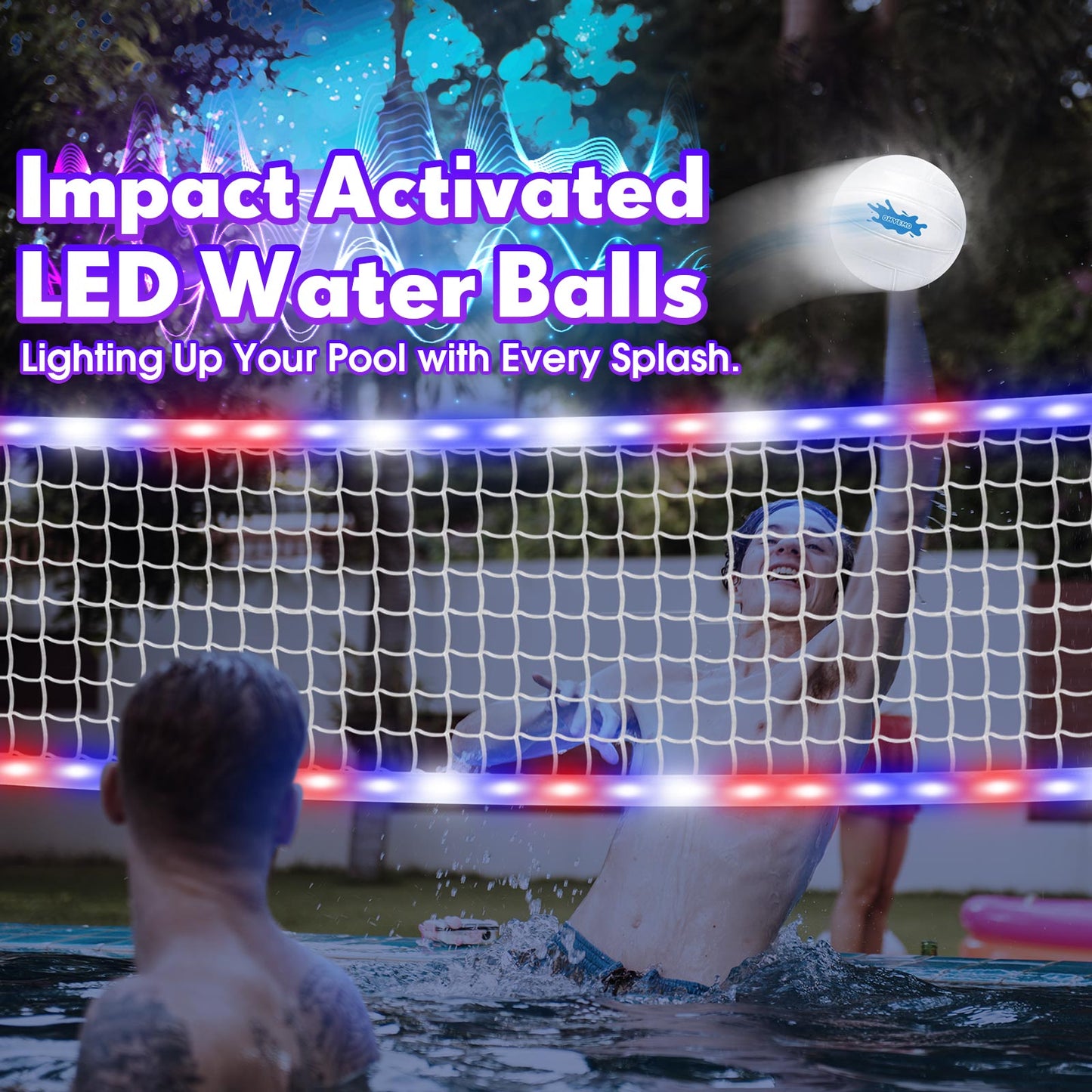 OHYEMO LED Pool Volleyball Net Set