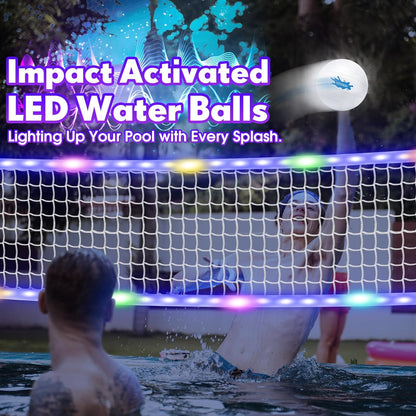 OHYEMO LED Pool Volleyball Net Set